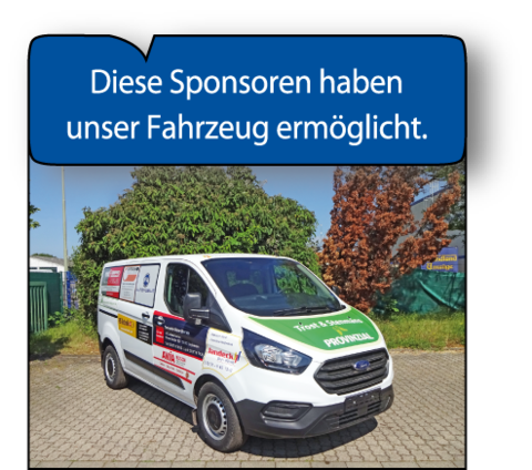 Verschiedene Unternehmen haben es durch einen Werbebeitrag ermöglicht, dass die Jugendfeuerwehr und der Spielmannszug der Freiwilligen Feuerwehr der Stadt Bergkamen nun dieses neue Fahrzeug zur Verfügung haben.