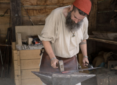 Handwerker auf dem Mittelaltermarkt
