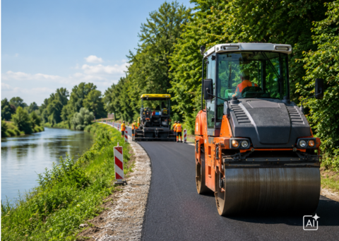 Asphaltierung des Seseke-Weges