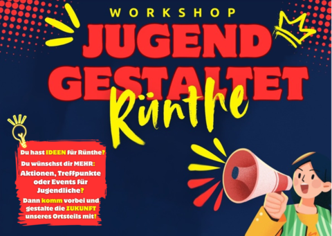 Plakat Jugendworshop "Jugend gestaltet Rünthe"