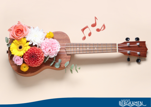 Ukulele  mit Blumen