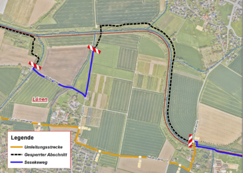 Route Umleitung Seseke-Weg