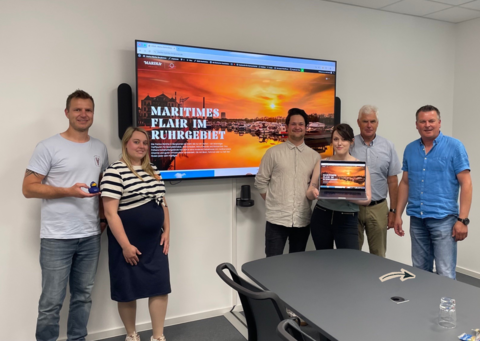 Pressekonferenz in der Marina Rünthe - Website wird vorgestellt