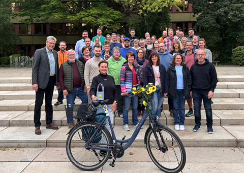 Teilnehmer der Aktion "Mit dem Rad zur Arbeit"