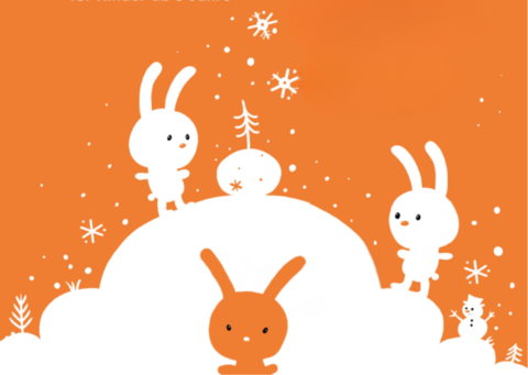 Weihnachtshasen auf einem Hügel