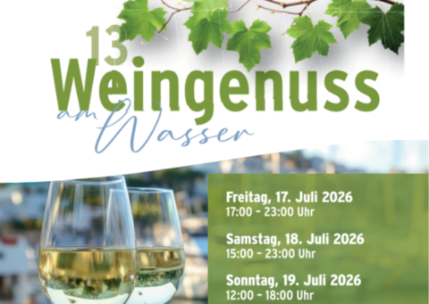 Poster Weingenuss am Wasser