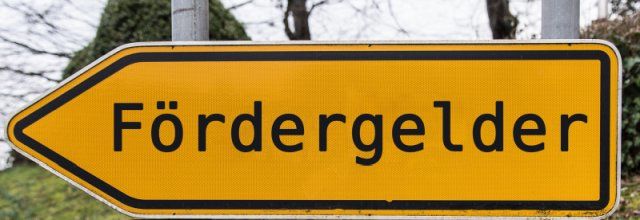 Schild Fördergelder