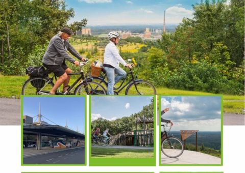 Bergkamener Bürger auf dem Fahrrad auf dem Weg zur Halde