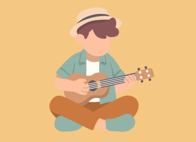 Kind spielt Ukulele