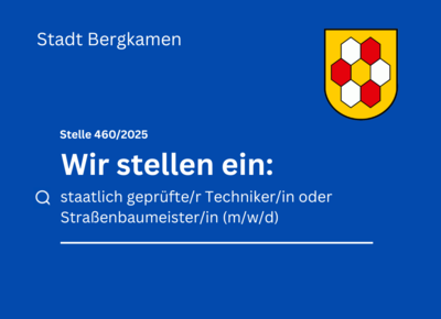 Stellenanzeige für die Straßenunterhaltung, Überwachung und Koordinierung der Versorgungsträger