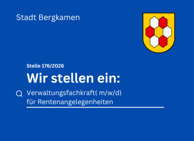 Stellenanzeige Verwaltungsfachangestellter Rentenangelegenheiten