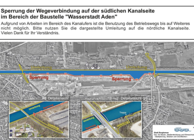 Kartenauszug Wasserstadt Aden mit Sperrungsvermerk