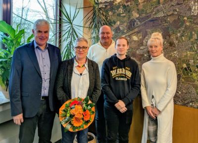 Verabschiedung Andrea Brinkmann von Thomas Heinzel, Thomas Hartl und Elke Neumann