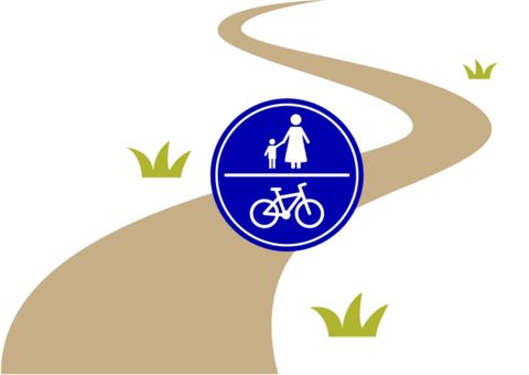 Weg mit einem Geh-und Radweg Schild