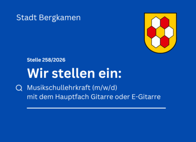 Stellenanzeige Musikschullehrkraft Gitarre /E-Gitarre