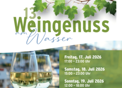 Poster Weingenuss am Wasser