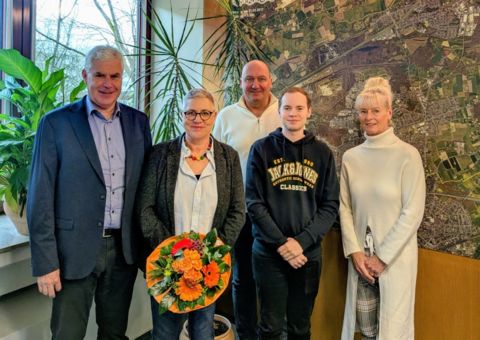 Verabschiedung Andrea Brinkmann von Thomas Heinzel, Thomas Hartl und Elke Neumann